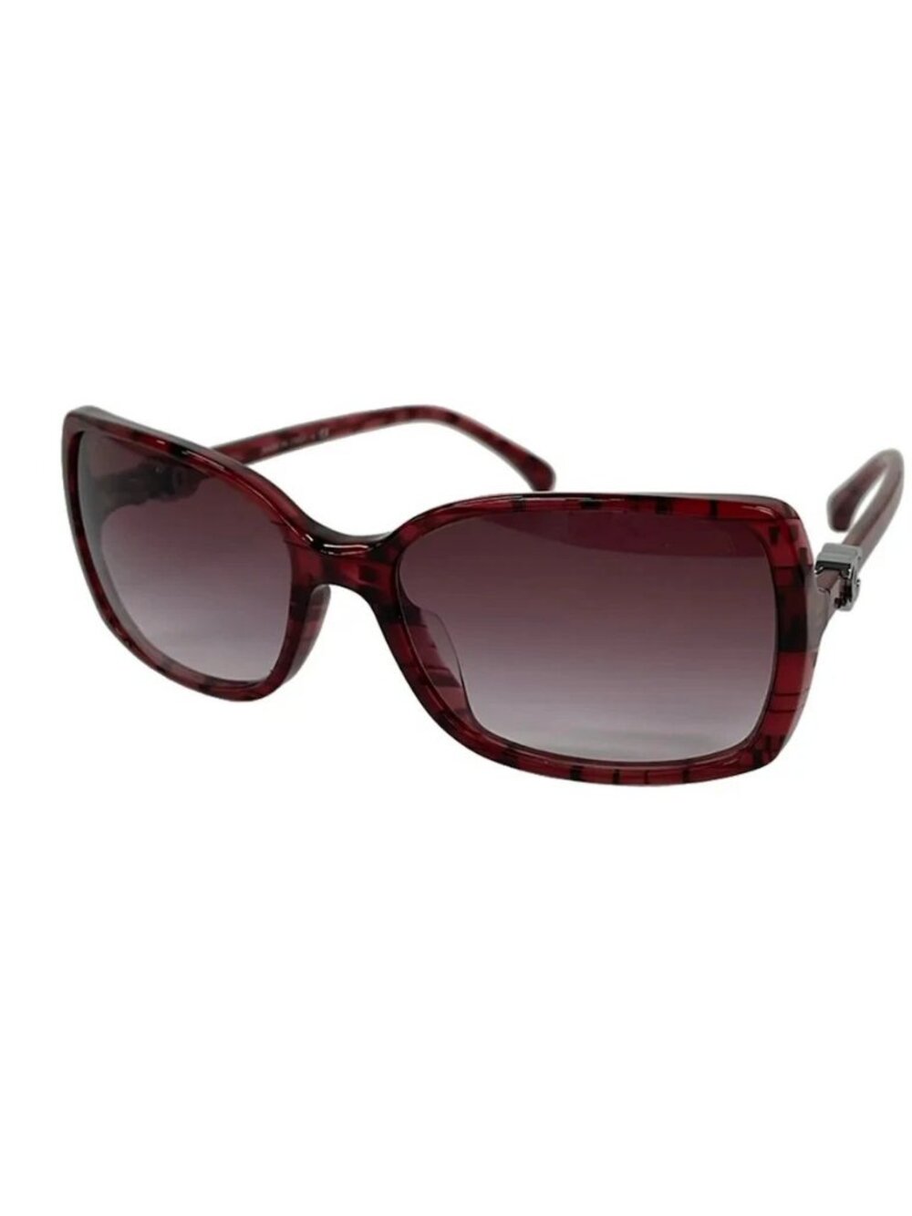 CHANEL 5218-A Bordeaux Silver Plastic Hardware Sunglasses